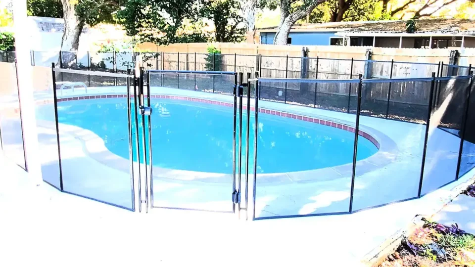 pool with safety fence